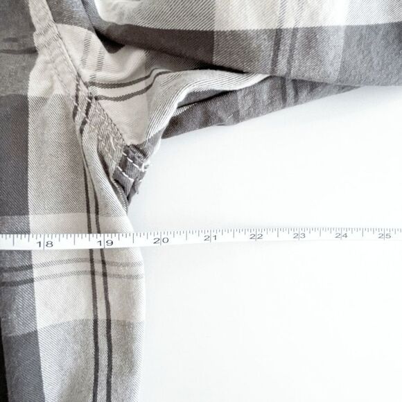 H&M L.O.G.G. Mens Hooded Jacket Kangaroo Pockets Plaid Brown Tan Small - Picture 5 of 7